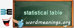 WordMeaning blackboard for statistical table